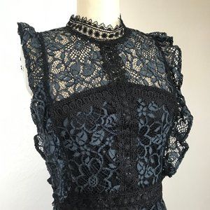 ZARA Lace blue and black dress.